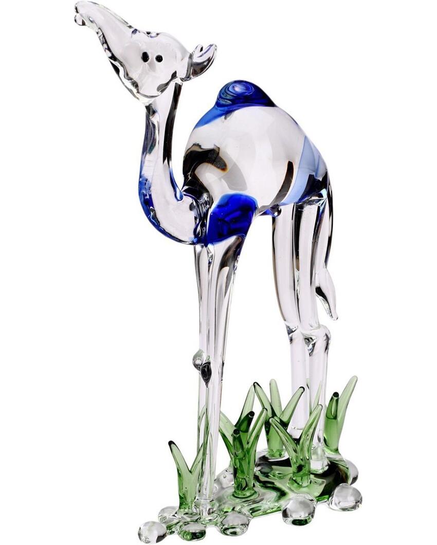 Grazing Camel Crystal Glass Showpiece | 4 x 2 x 6 inches