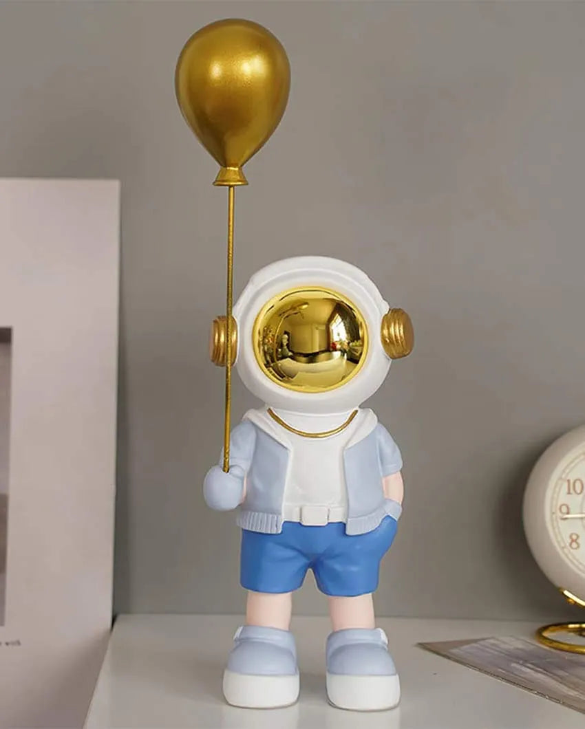 Ballon In Hand Resin Astronaut Showpiece Blue