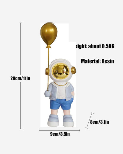 Ballon In Hand Resin Astronaut Showpiece Blue