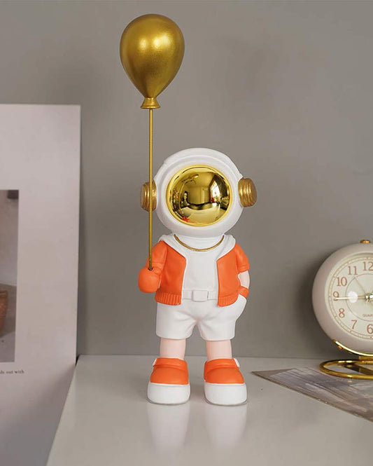 Ballon In Hand Resin Astronaut Showpiece Orange