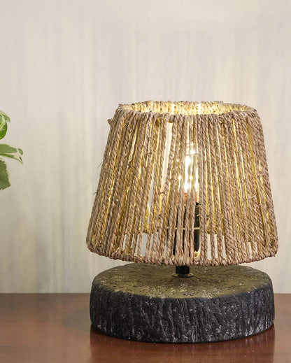 Nordic Resin Rope Style Table Lamp Grey
