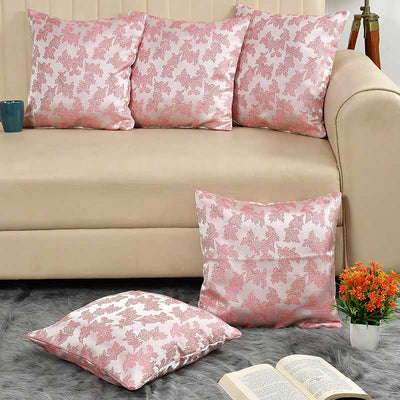 Stunning Polyester Silk Decorative Cushion Covers | Set of 5 | 16 x 16 inches