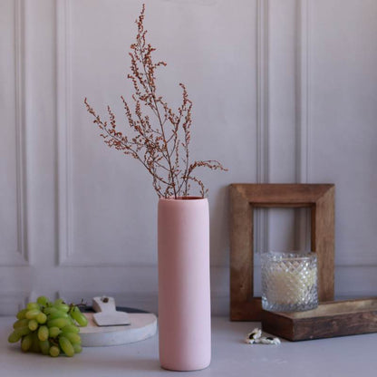 Stylish Ceramic Cylinder Vases | 3 x 9 Inch | Set of 4 Default Title