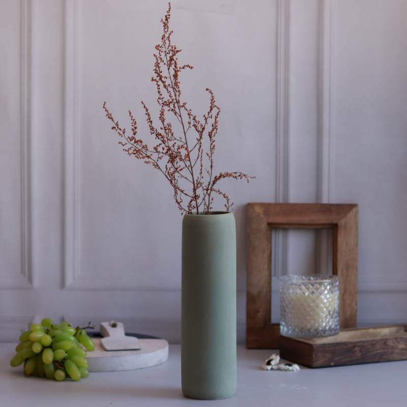 Stylish Ceramic Cylinder Vases | 3 x 9 Inch | Set of 4 Default Title