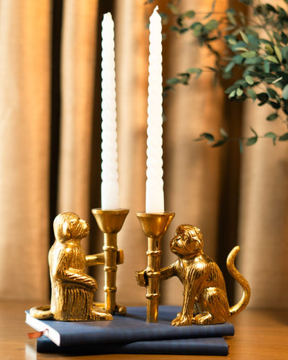 Monkey Mischief Metal Candle Holders | Set Of 2