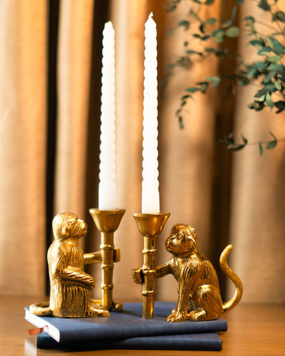 Monkey Mischief Metal Candle Holders | Set Of 2