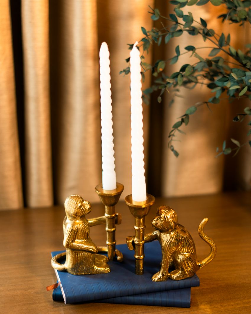 Monkey Mischief Metal Candle Holders | Set Of 2