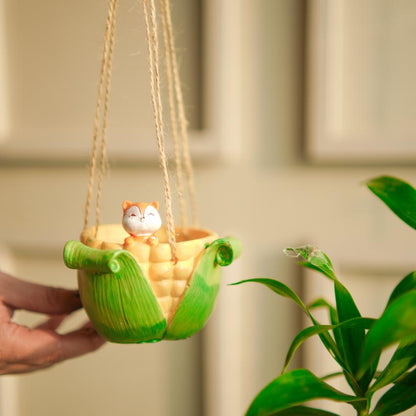 Cozy Corn Plant Hanging Multicolor Resin Planter | 3 x 4 inches