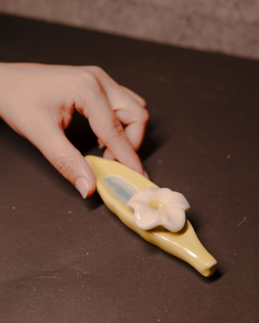 Aesthetic Ceramic Agarbatti Stand | 5 x 2 inches