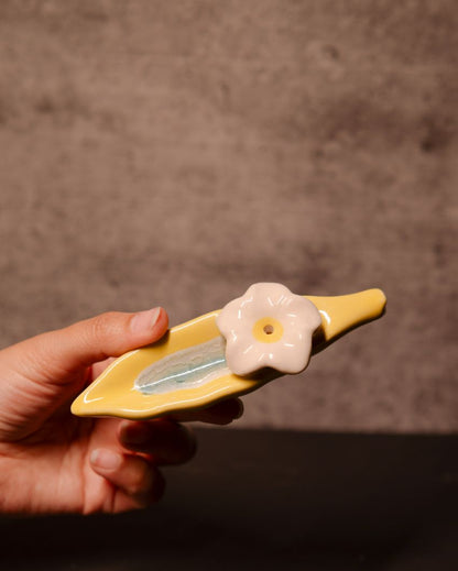 Aesthetic Ceramic Agarbatti Stand | 5 x 2 inches