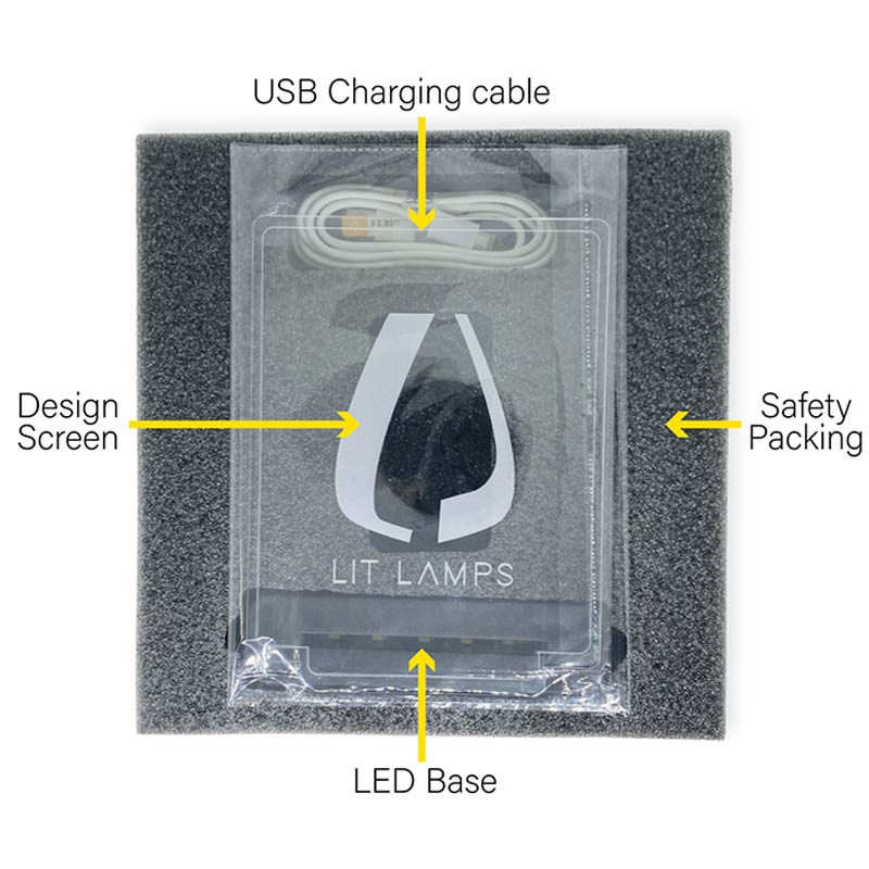 Jain Ahimsa Logo Lamp | With Rechargeable Battery