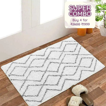 Bohemian Multicolor Tufted Cotton Doormat | 20 x 30 Inches