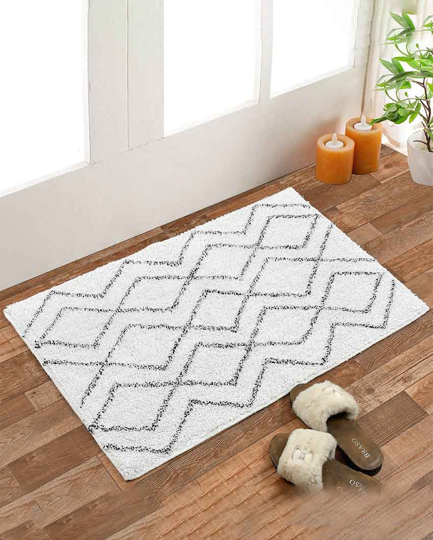 Cotton Multicolor Boho Style Tufted Doormat | 20 X 30 Inches