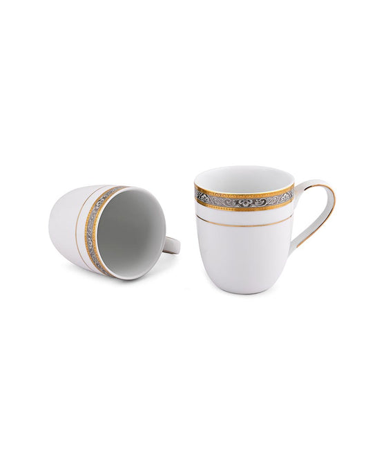 Timeless Porcelain Big Coffee Mugs | Set Of 2 Pcs
