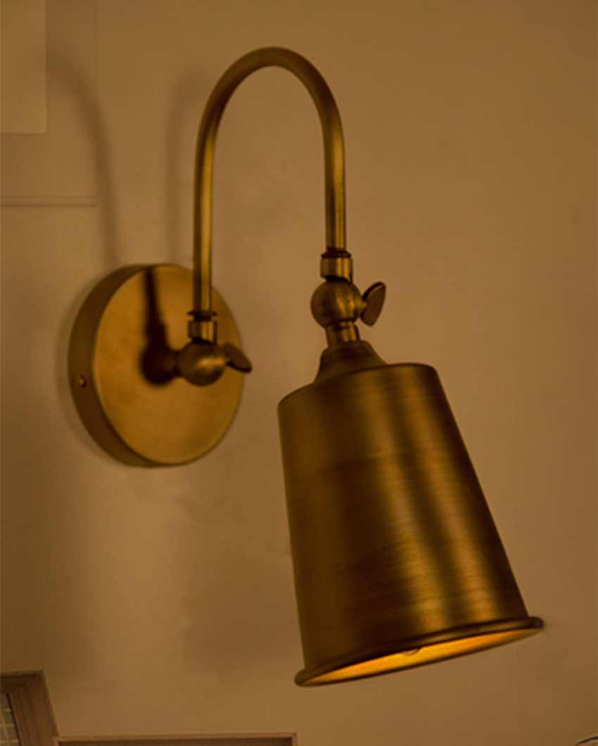 Small Vintage Gold Swivel Steel Wall Sconce