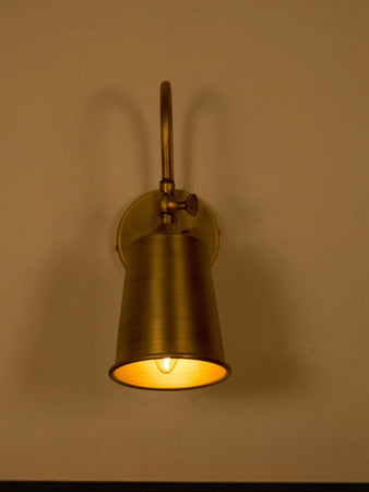 Small Vintage Gold Swivel Steel Wall Sconce