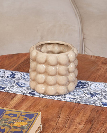 Bubble Beige Ceramic Pot