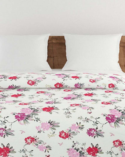 Ananda Elegant Floral Cotton Double Bed Size Quilt | 100 x 90 inches