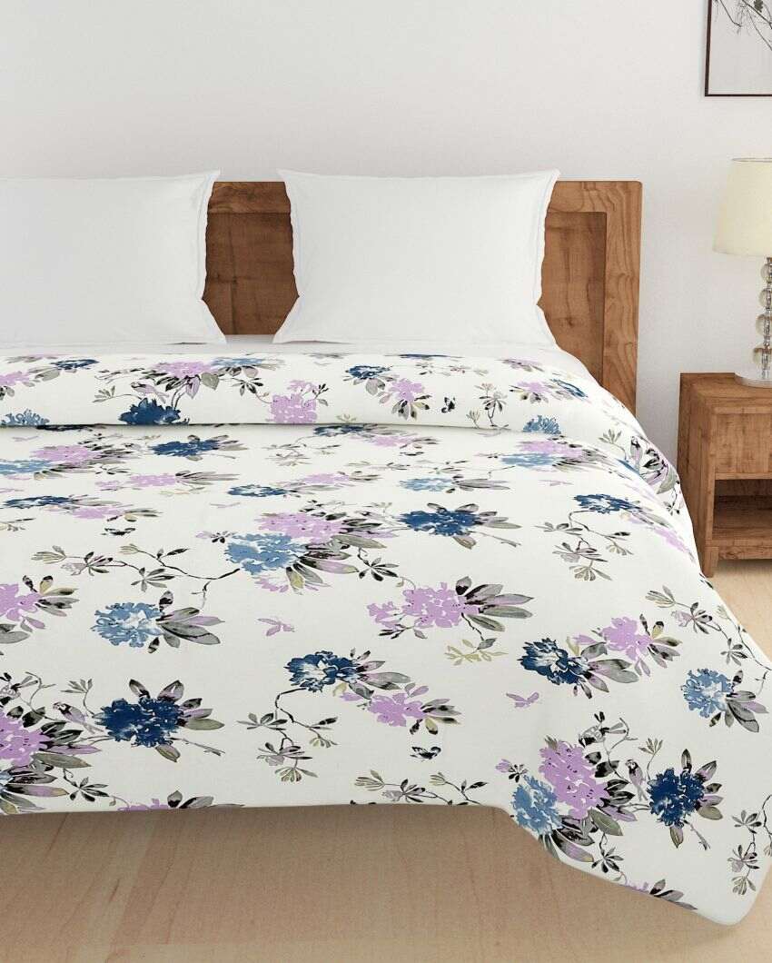 Ananda Elegant Floral Cotton Double Bed Size Quilt | 100 x 90 inches