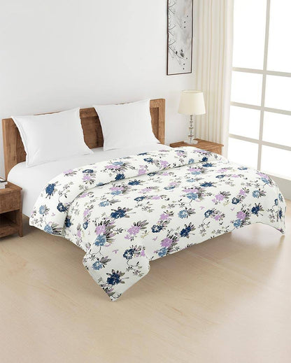 Ananda Elegant Floral Cotton Double Bed Size Quilt | 100 x 90 inches