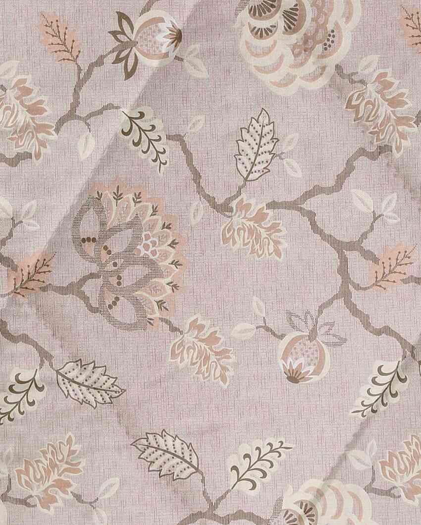 Ananda Brown Floral Cotton Double Bed Size Quilt | 100 x 90 inches