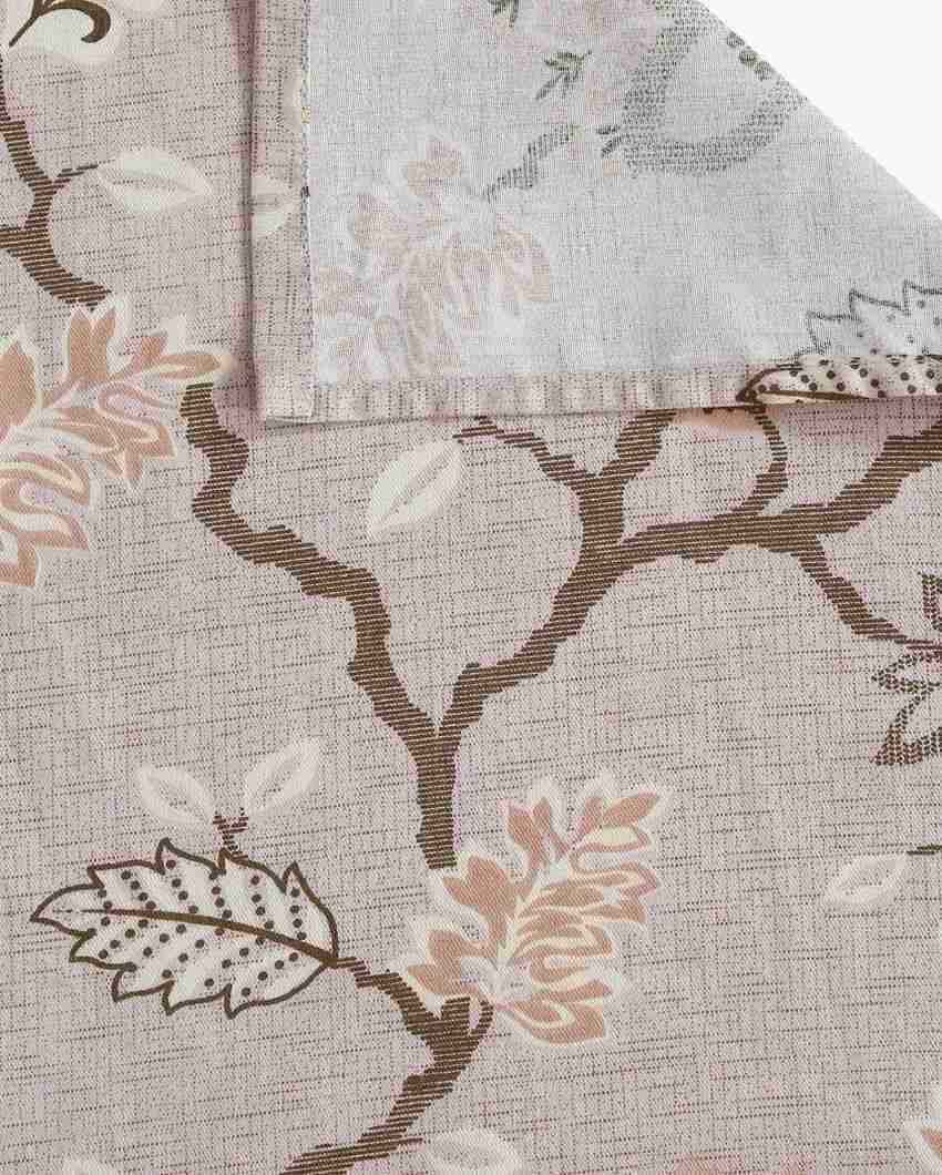 Ananda Brown Floral Cotton Double Bed Size Quilt | 100 x 90 inches