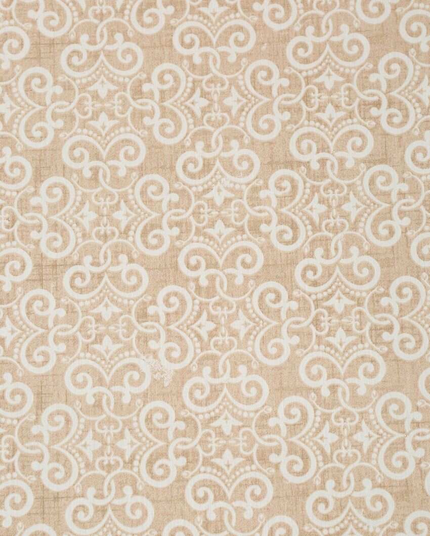 Beige Motif Cotton Double Bed Size Quilt | 100 x 90 inches