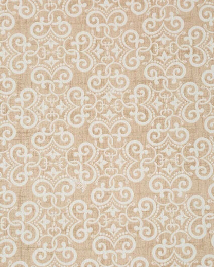 Beige Motif Cotton Double Bed Size Quilt | 100 x 90 inches