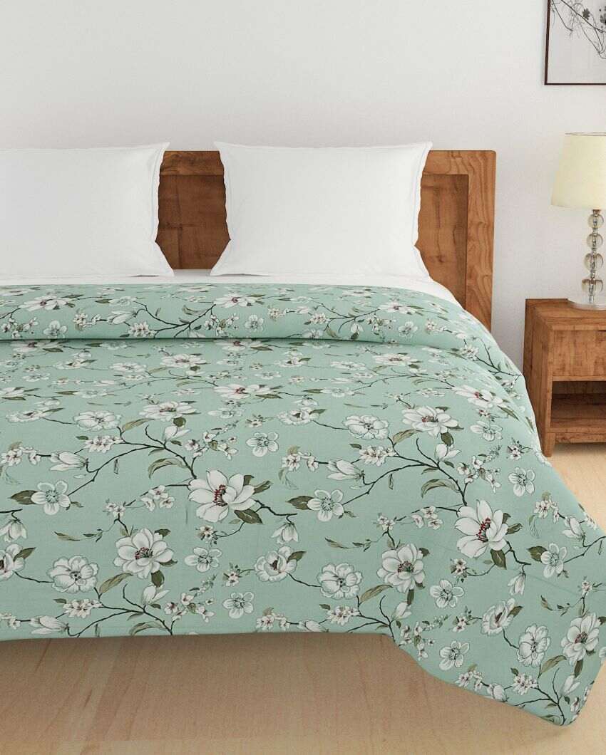 Ananda Floral Cotton Double Bed Size Quilt | 100 x 90 inches