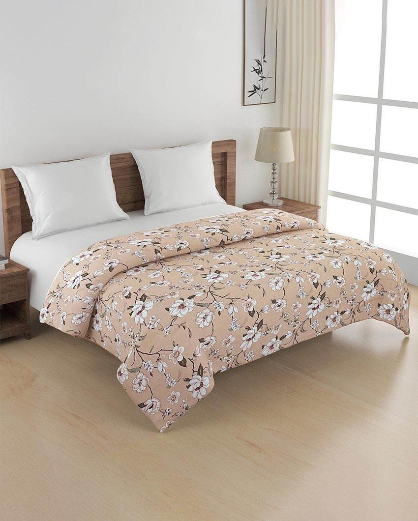 Ananda Floral Cotton Double Bed Size Quilt | 100 x 90 inches