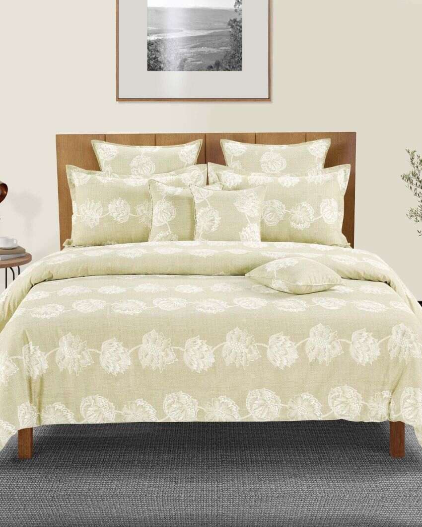 Classic Luna Floral Pure Cotton AC Comforter | 108 x 90 inches