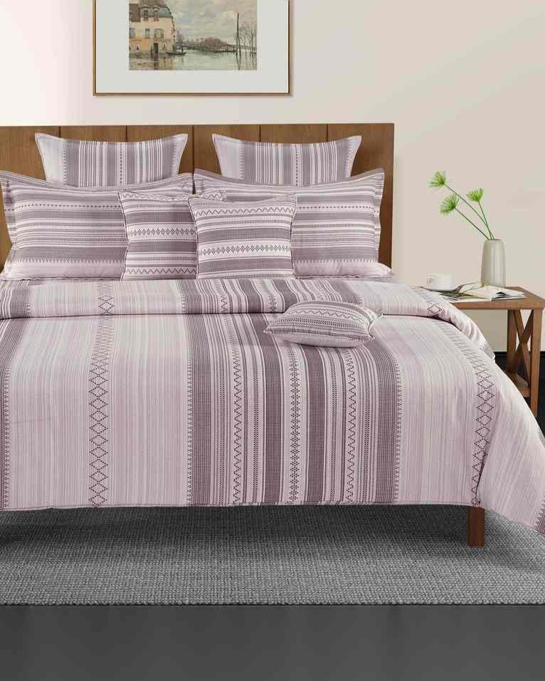 Modern Twila Striped Pure Cotton AC Comforter | 108 x 90 inches