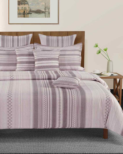 Pastel Vogue Striped Cotton Double Bed Size Quilt | 100 x 90 inches