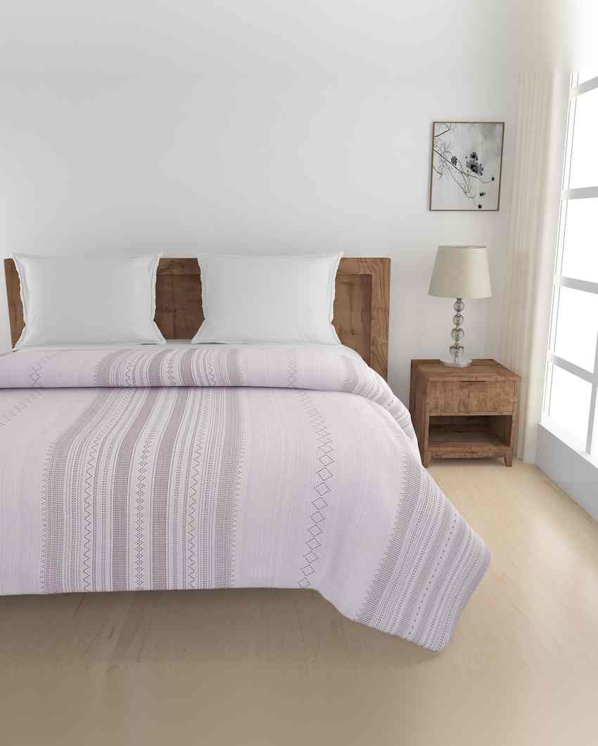 Modern Twila Striped Pure Cotton AC Comforter | 108 x 90 inches