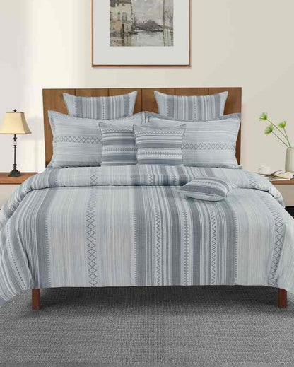 Modern Twila Striped Pure Cotton AC Comforter | 108 x 90 inches