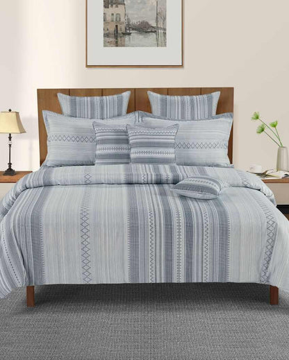 Pastel Vogue Striped Cotton Double Bed Size Quilt | 100 x 90 inches