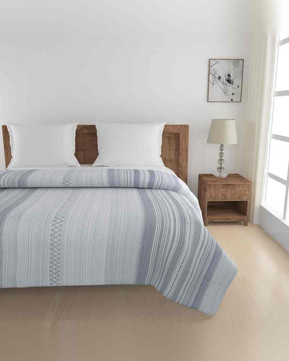 Modern Twila Striped Pure Cotton AC Comforter | 108 x 90 inches