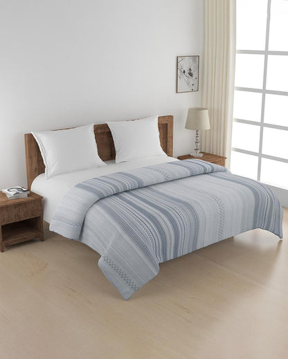 Modern Twila Striped Pure Cotton AC Comforter | 108 x 90 inches