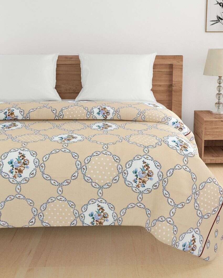 Sparkle Motif Roto Double Bed Size Cotton Quilt | 100 x 90 inches