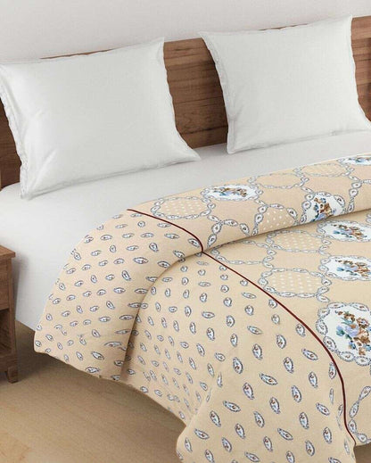 Sparkle Motif Roto Double Bed Size Cotton Quilt | 100 x 90 inches