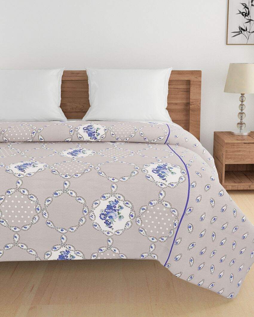 Sparkle Motif Roto Double Bed Size Cotton Quilt | 100 x 90 inches