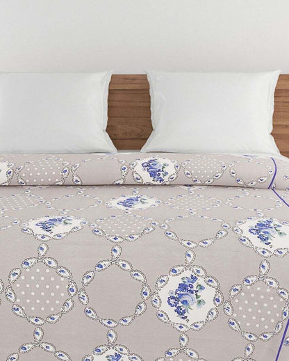 Sparkle Motif Roto Double Bed Size Cotton Quilt | 100 x 90 inches