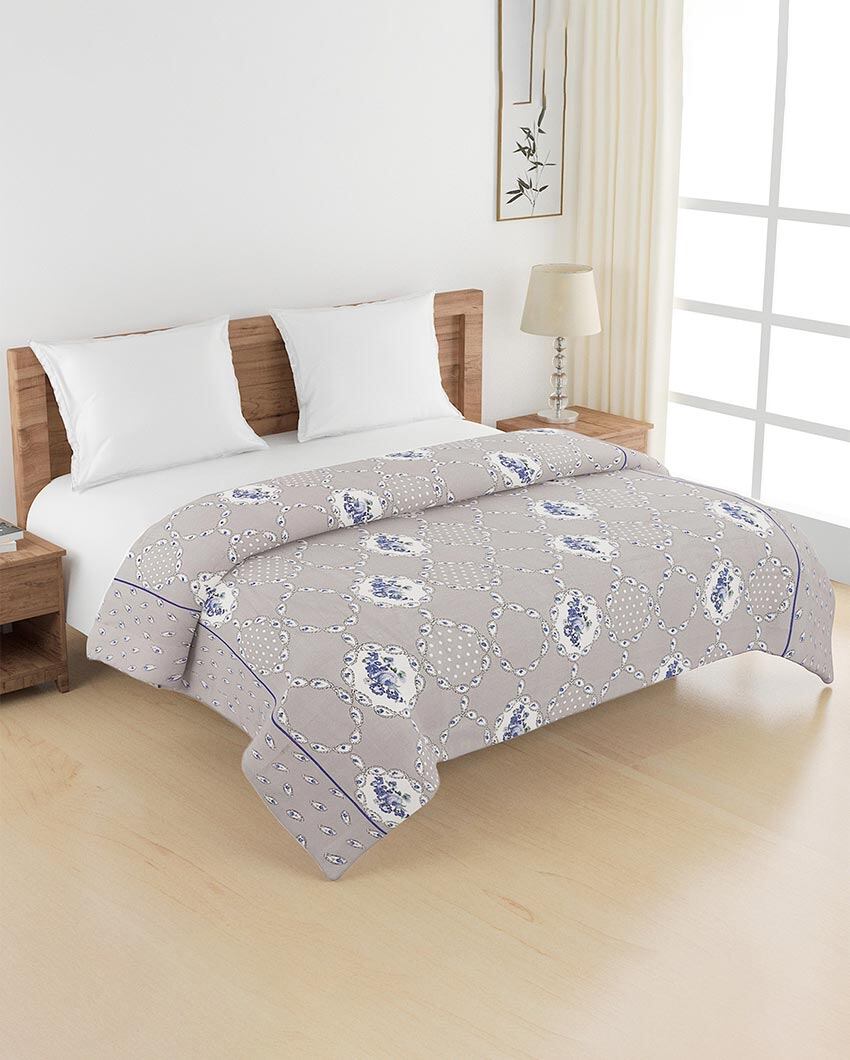 Sparkle Motif Roto Double Bed Size Cotton Quilt | 100 x 90 inches