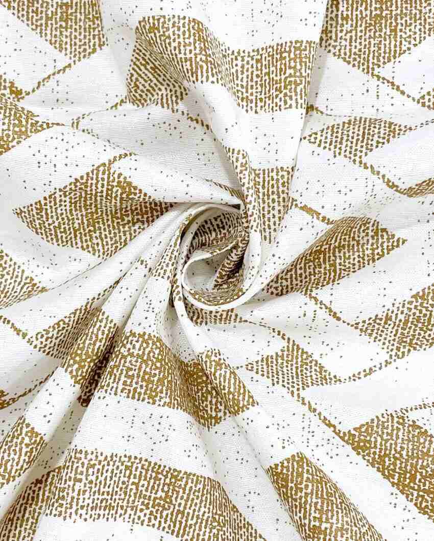 Sparkle Geometric Roto Brown Double Bed Cotton Quilt | 100 x 90 inches