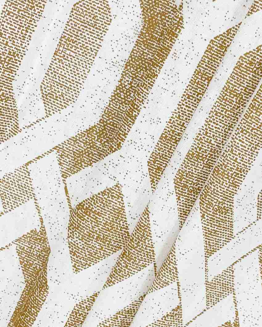 Sparkle Geometric Roto Brown Double Bed Cotton Quilt | 100 x 90 inches