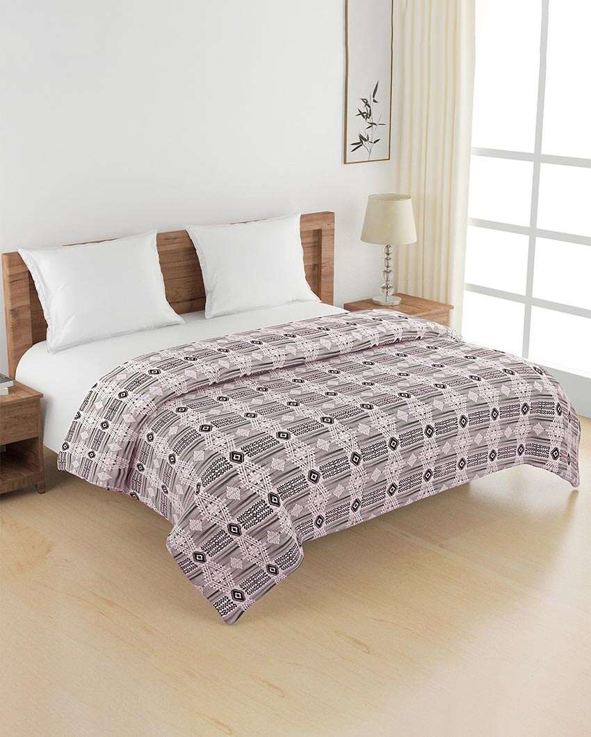 Veda Motif Cotton Double Bed Size Quilt | 100 x 90 inches