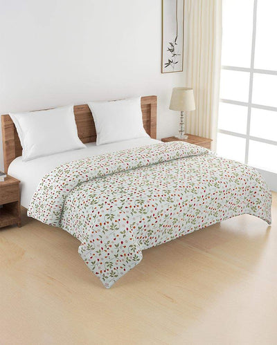 Modern Veda Floral Cotton Double Bed Size Quilt | 100 x 90 inches