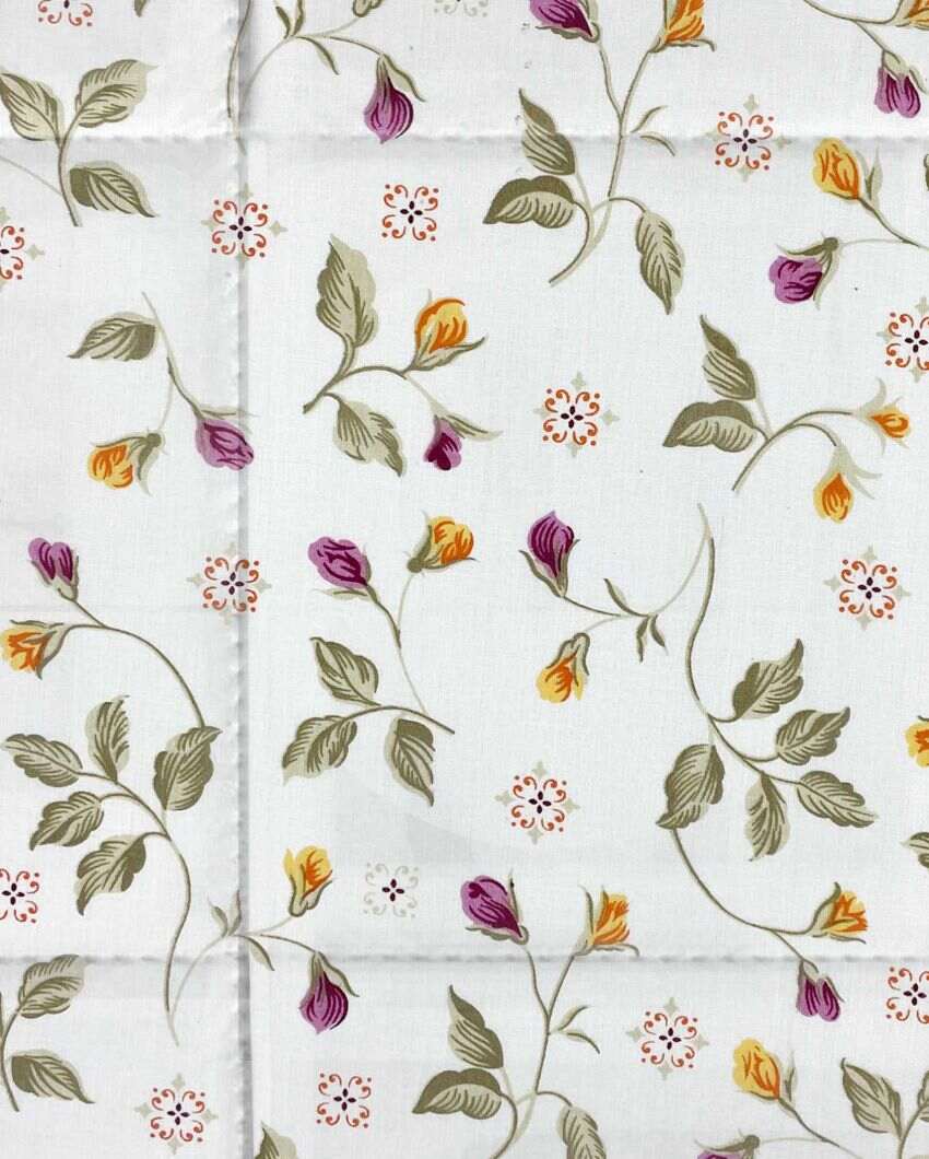 Modern Veda Floral Cotton Double Bed Size Quilt | 100 x 90 inches