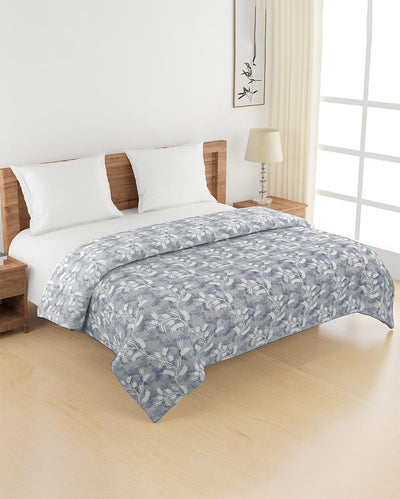 Veda Stylish Leaf Cotton Double Bed Size Quilt | 100 x 90 inches