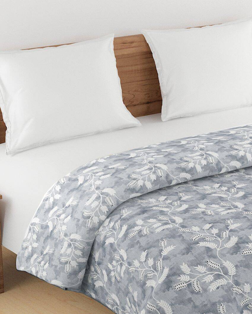 Veda Stylish Leaf Cotton Double Bed Size Quilt | 100 x 90 inches